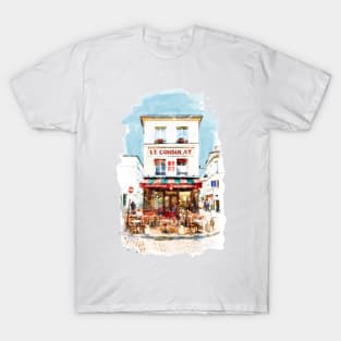 Watercolor Cityscape - Le Consulat Paris T-Shirt